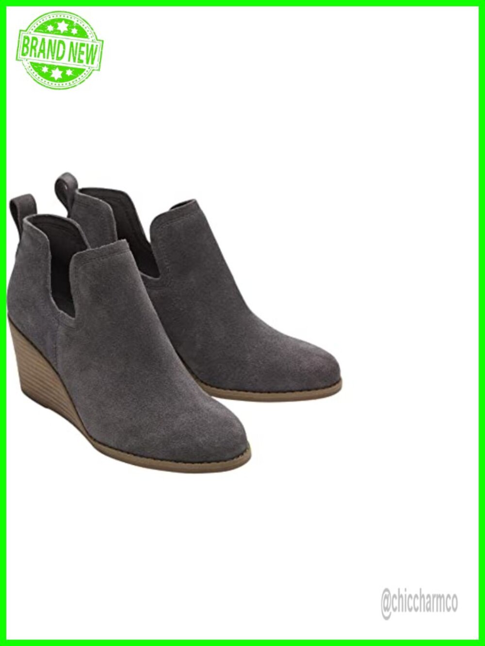 TOMS Kallie Suede Wedge Ankle Bootie with OrthoLite Comfort Insole